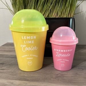 NEW DW HOME LARGE SIPS LEMON LIME COOLER & MINI STRAWBERRY LIMEADE CANDLES